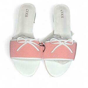 CIDER Pink Bow Slide Sandals EU 39 US 8–8.5 NWT